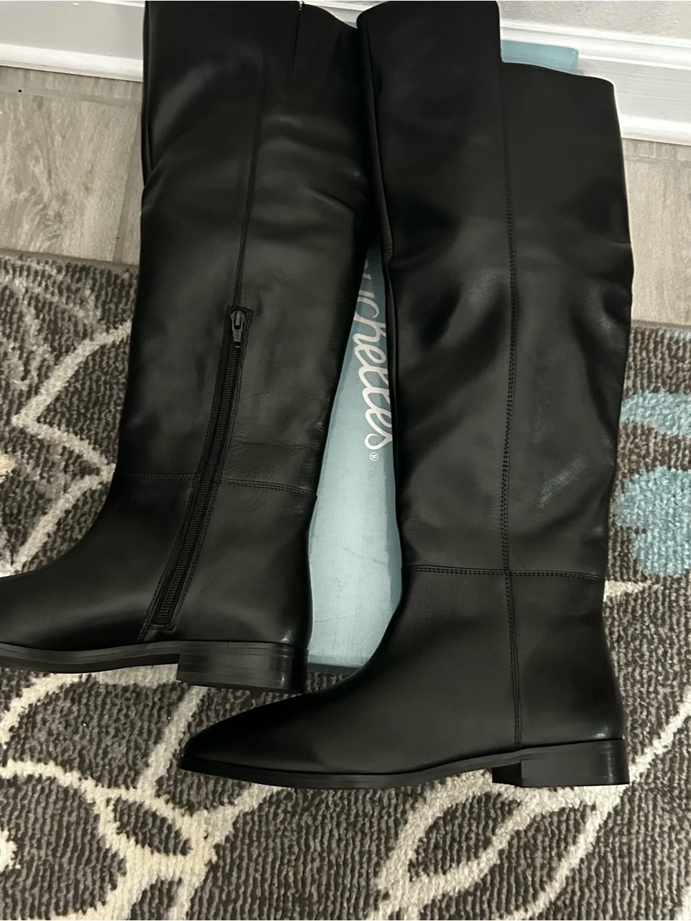 Seychelles Black Women's Over the Knee-High Pointed Leather Toe Boots Size 8.5